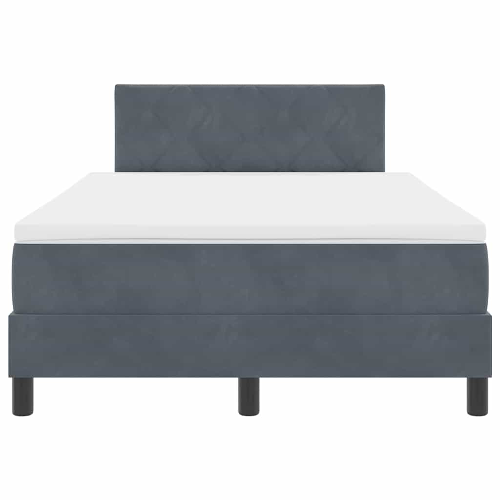 Box spring seng med hovedgærde Mørkegrå 120 x 200 cm Fløjl