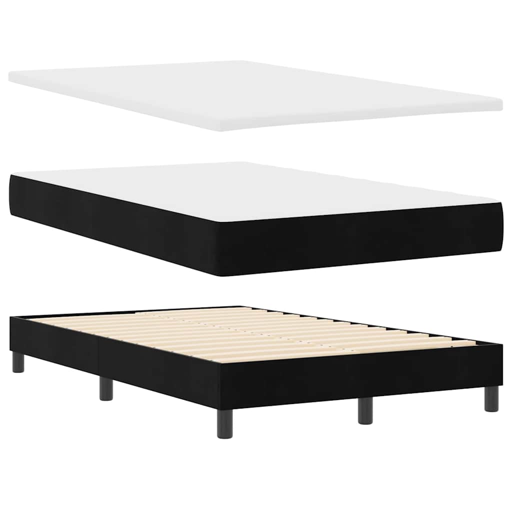 Box spring seng med hovedgærde Sort 120 x 200 cm Fløjl