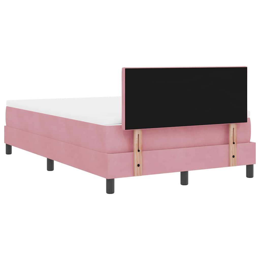 Box spring seng med hovedgærde Lyserød 120 x 200 cm Fløjl