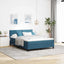 Box spring seng med hovedgærde Mørk blå 140 x 200 cm Fløjl