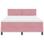 Box spring seng med hovedgærde Lyserød 140 x 200 cm Fløjl