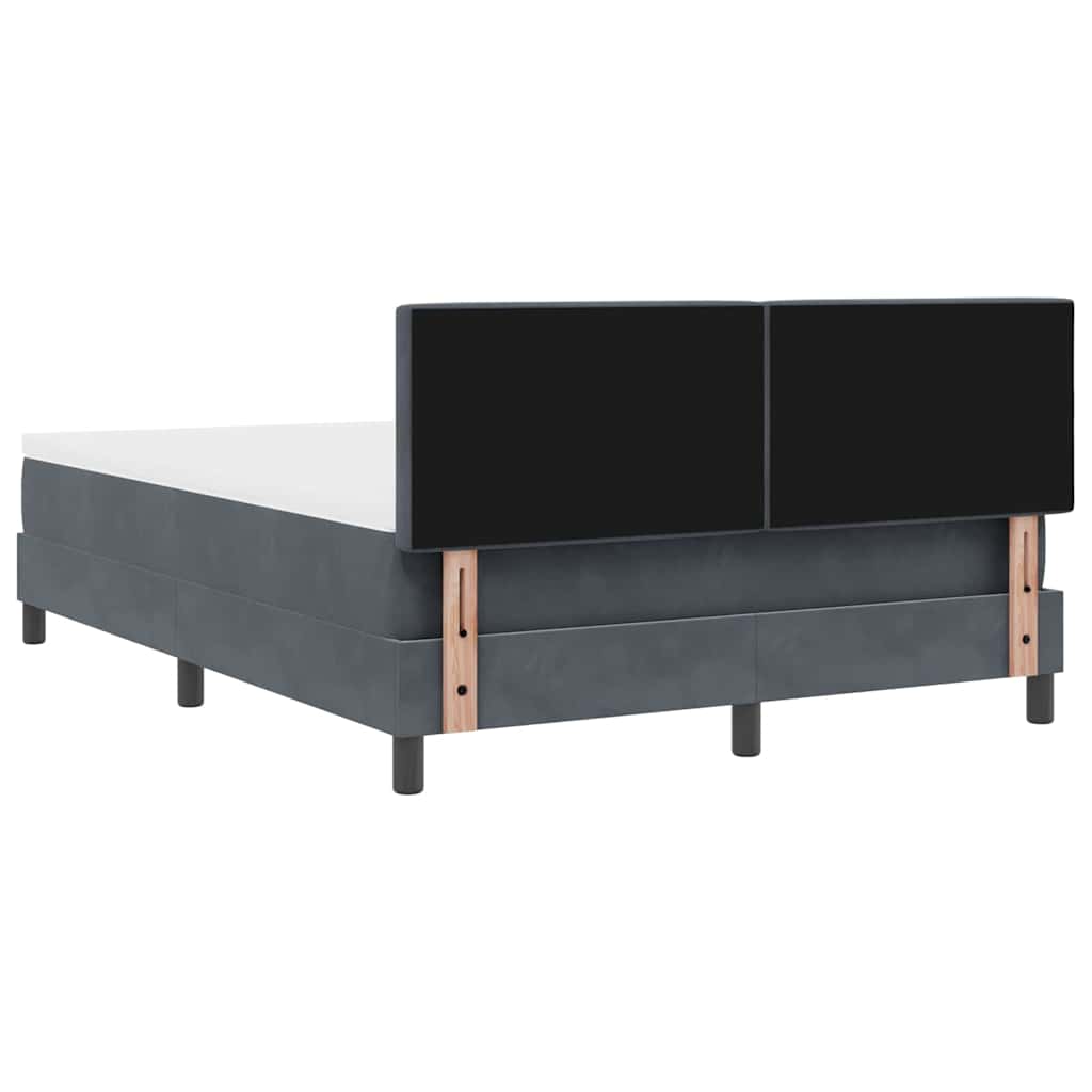 Box spring seng med hovedgærde Mørkegrå 160 x 200 cm Fløjl
