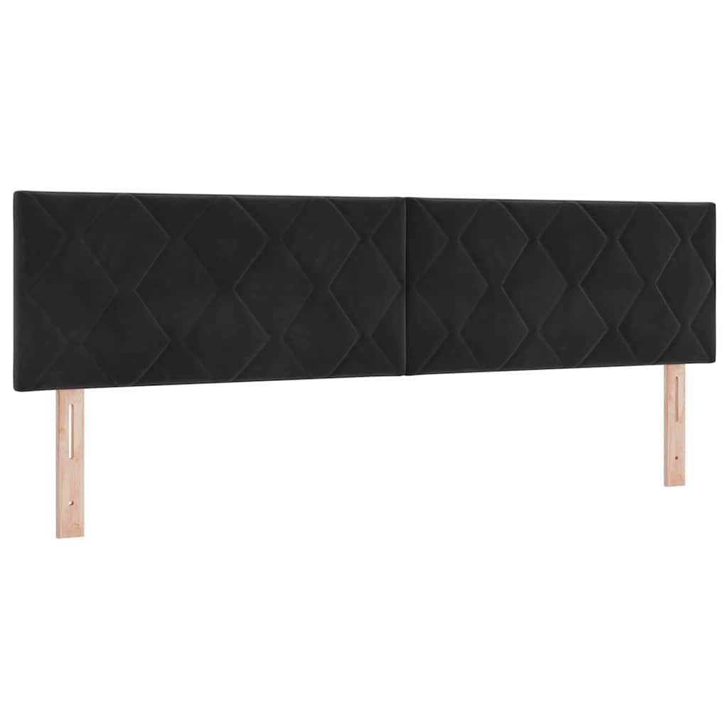 Box spring seng med hovedgærde Sort 180 x 200 cm Fløjl