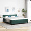 Box spring seng med hovedgærde Mørkegrøn 180 x 200 cm Fløjl
