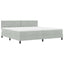 Box spring seng med hovedgærde Lysegrå 200 x 200 cm Fløjl