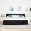 Box spring seng med hovedgærde Sort 200 x 200 cm Fløjl