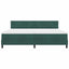 Box spring seng med hovedgærde Mørkegrøn 200 x 200 cm Fløjl