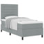 Box spring seng med madras Lysegrå 90 x 190 cm Stof