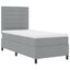 Box spring seng med madras Lysegrå 90 x 190 cm Stof