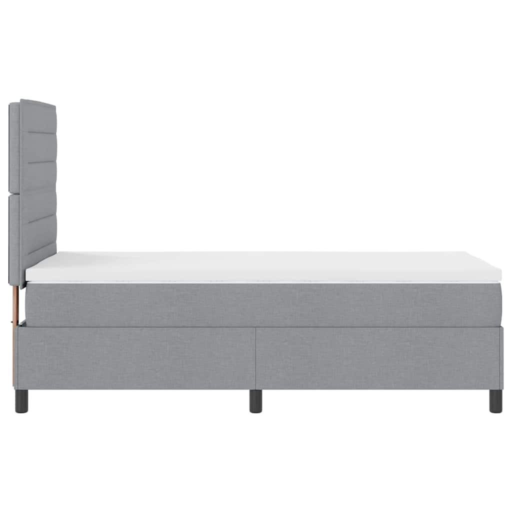 Box spring seng med madras Lysegrå 90 x 190 cm Stof