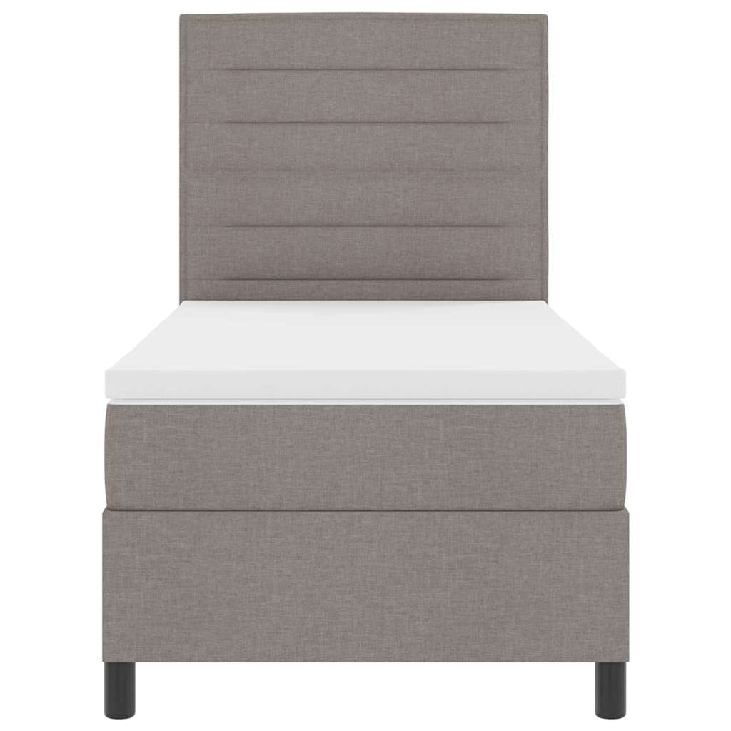 Box spring seng med hovedgærde Gråbrun 90 x 190 cm Stof
