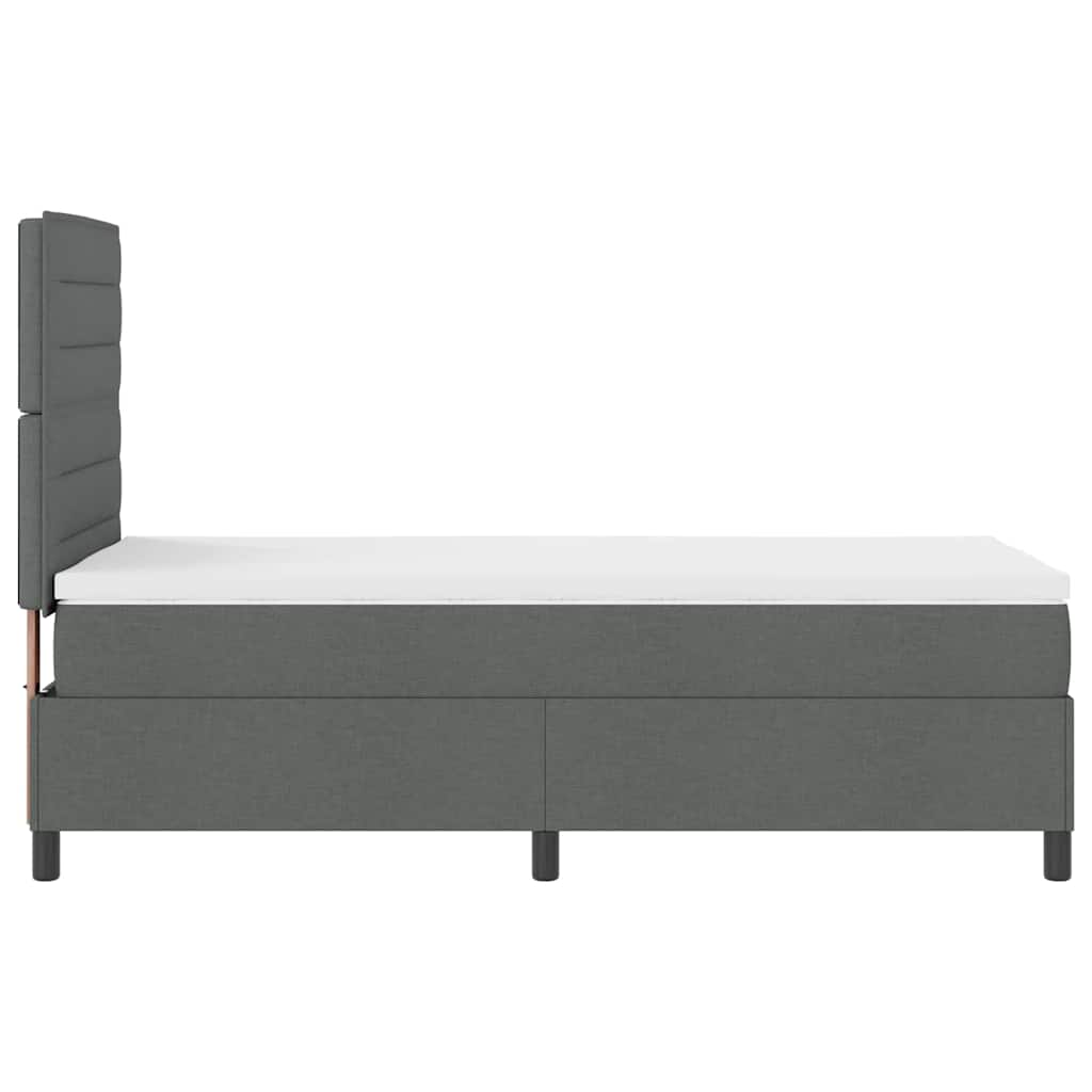 Box spring seng med madras Mørkegrå 90 x 200 cm Stof