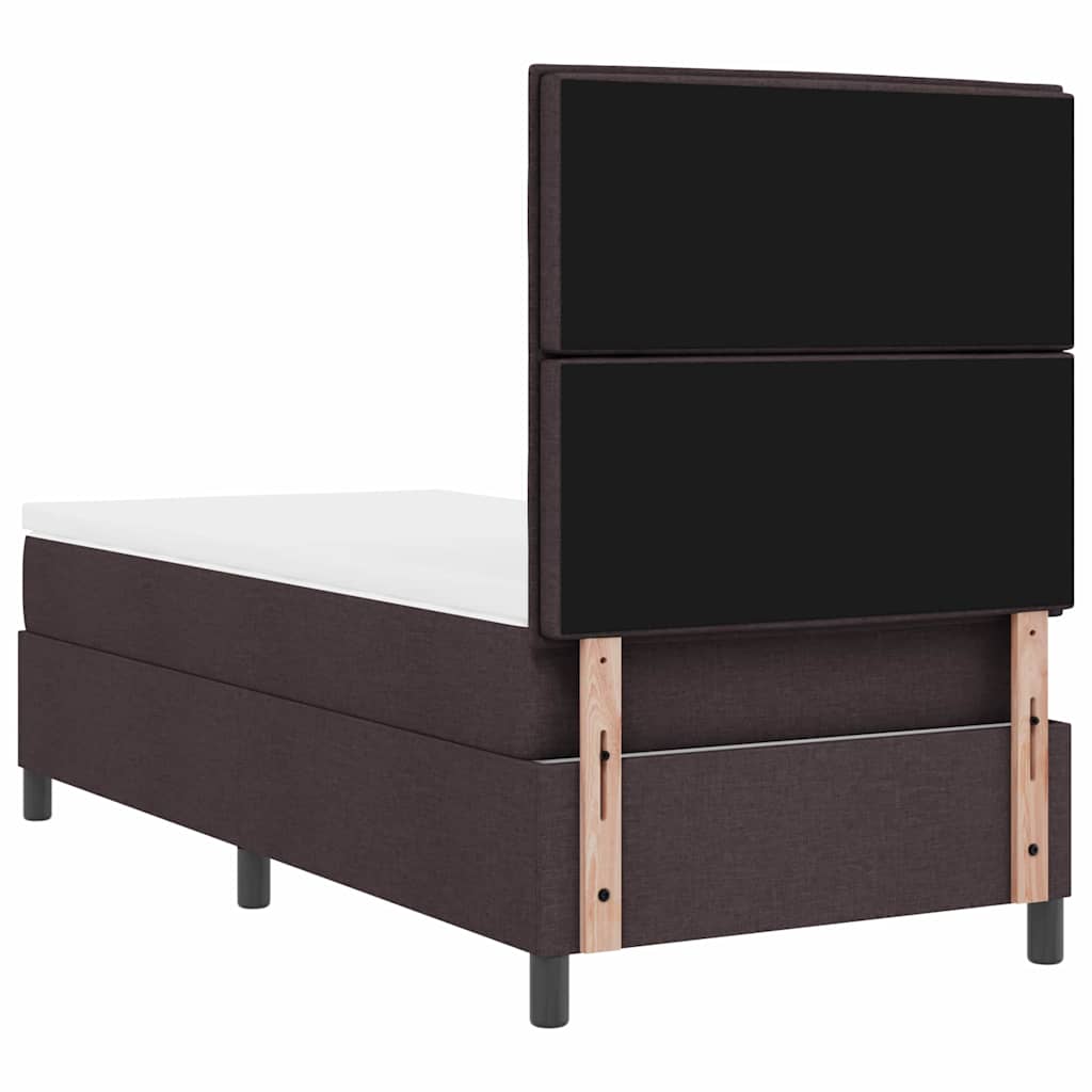 Box spring seng med madras Mørk Brun 90 x 200 cm Stof
