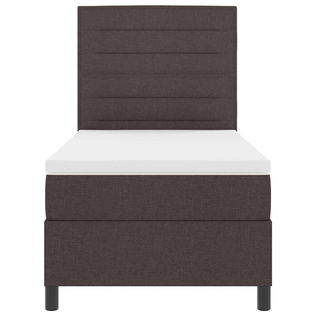 Box spring seng med madras Mørk Brun 90 x 200 cm Stof