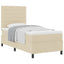 Box spring seng med madras Creme 90 x 200 cm Stof