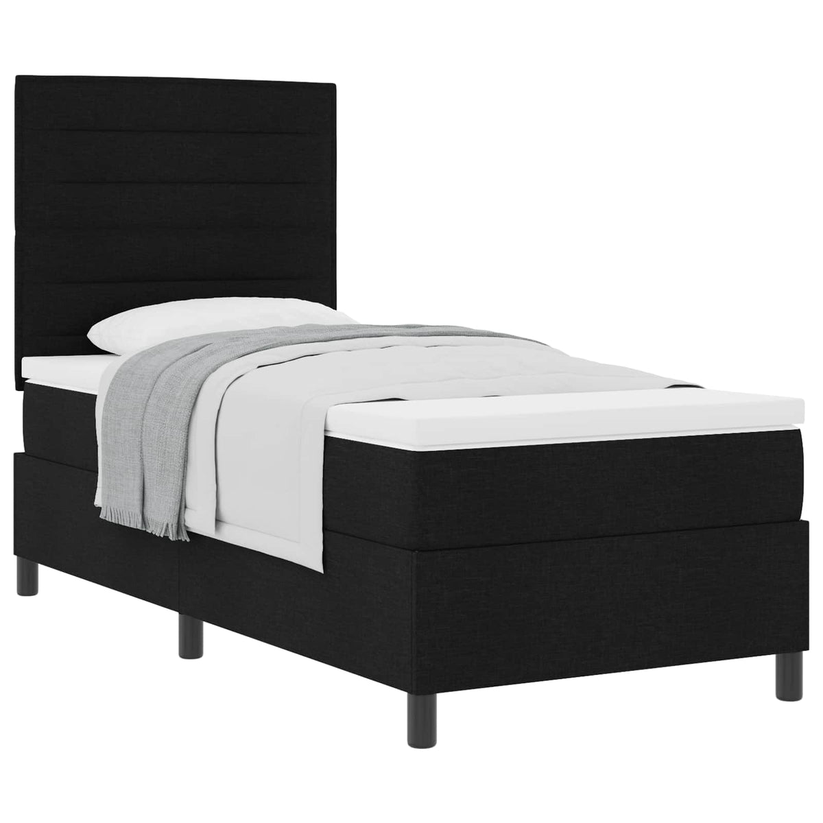 Box spring seng med madras Sort 100 x 200 cm Stof