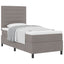 Box spring seng med hovedgærde Gråbrun 100 x 200 cm Stof