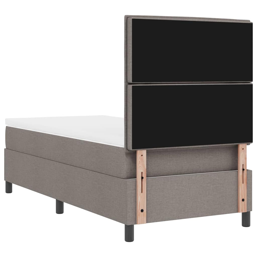 Box spring seng med hovedgærde Gråbrun 100 x 200 cm Stof