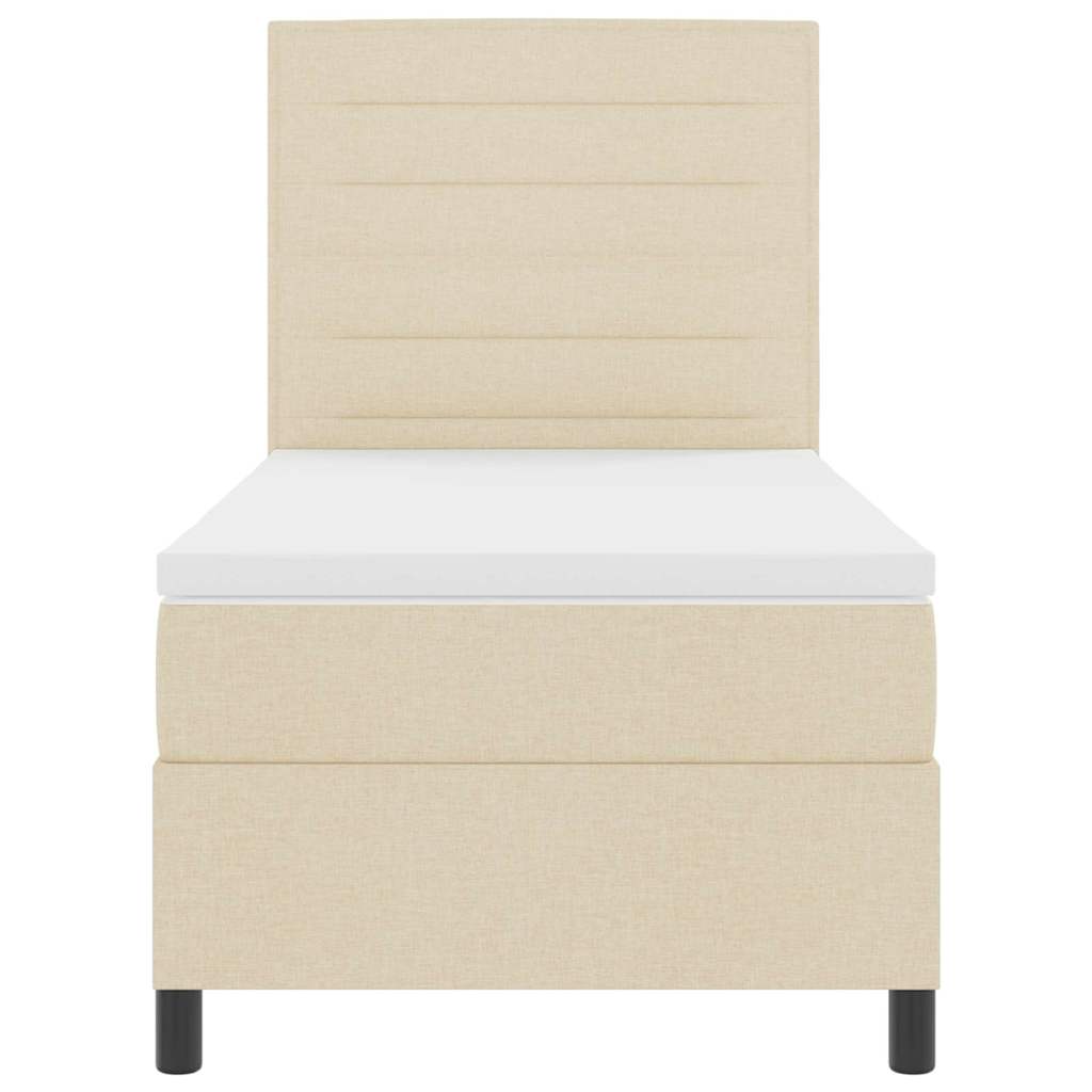 Box spring seng med madras Creme 100 x 200 cm Stof