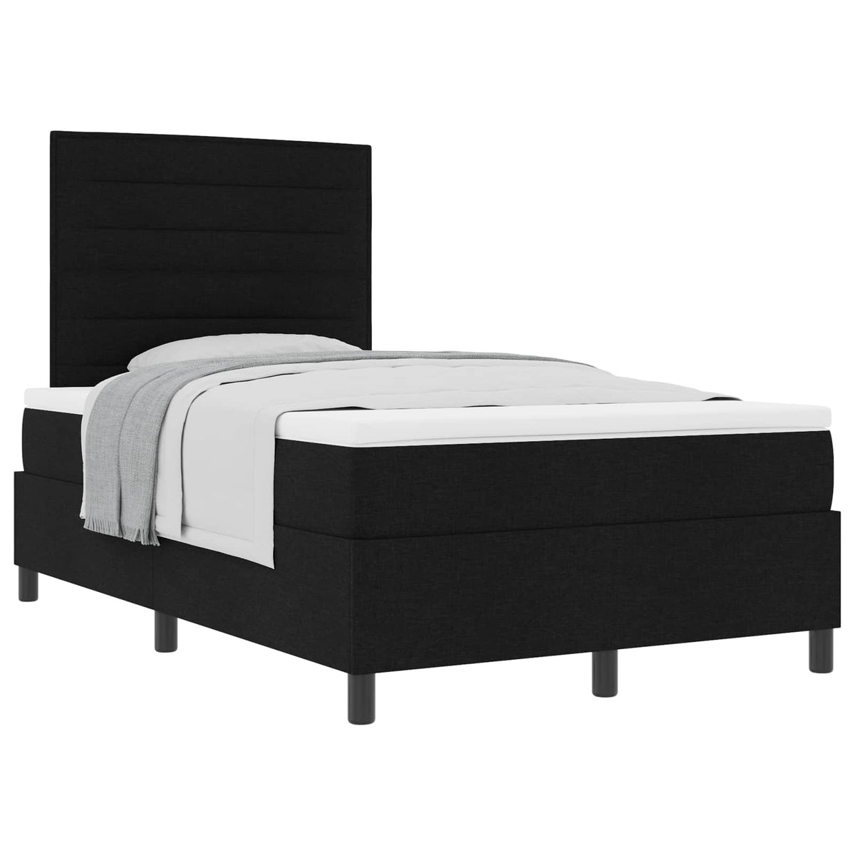 Box spring seng med madras Sort 120 x 190 cm Stof