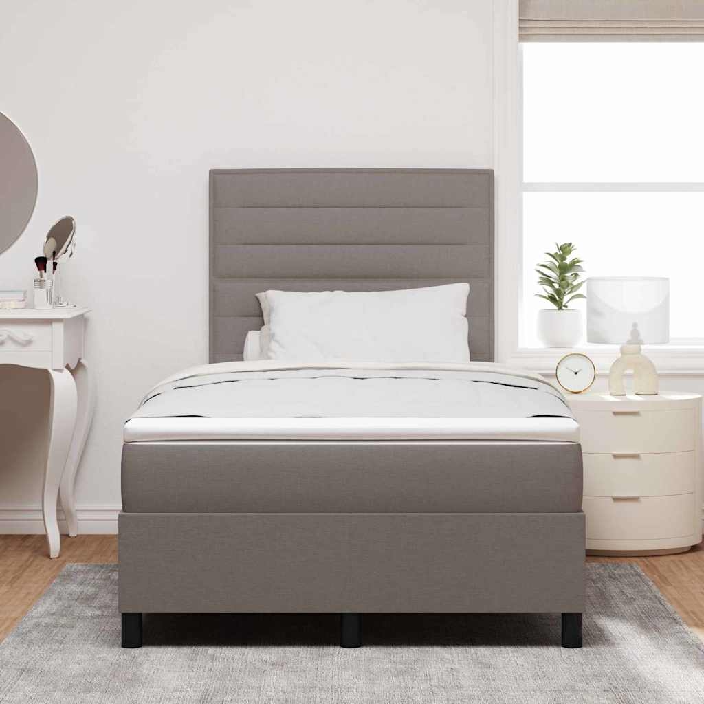Box spring seng med hovedgærde Gråbrun 120 x 190 cm Stof