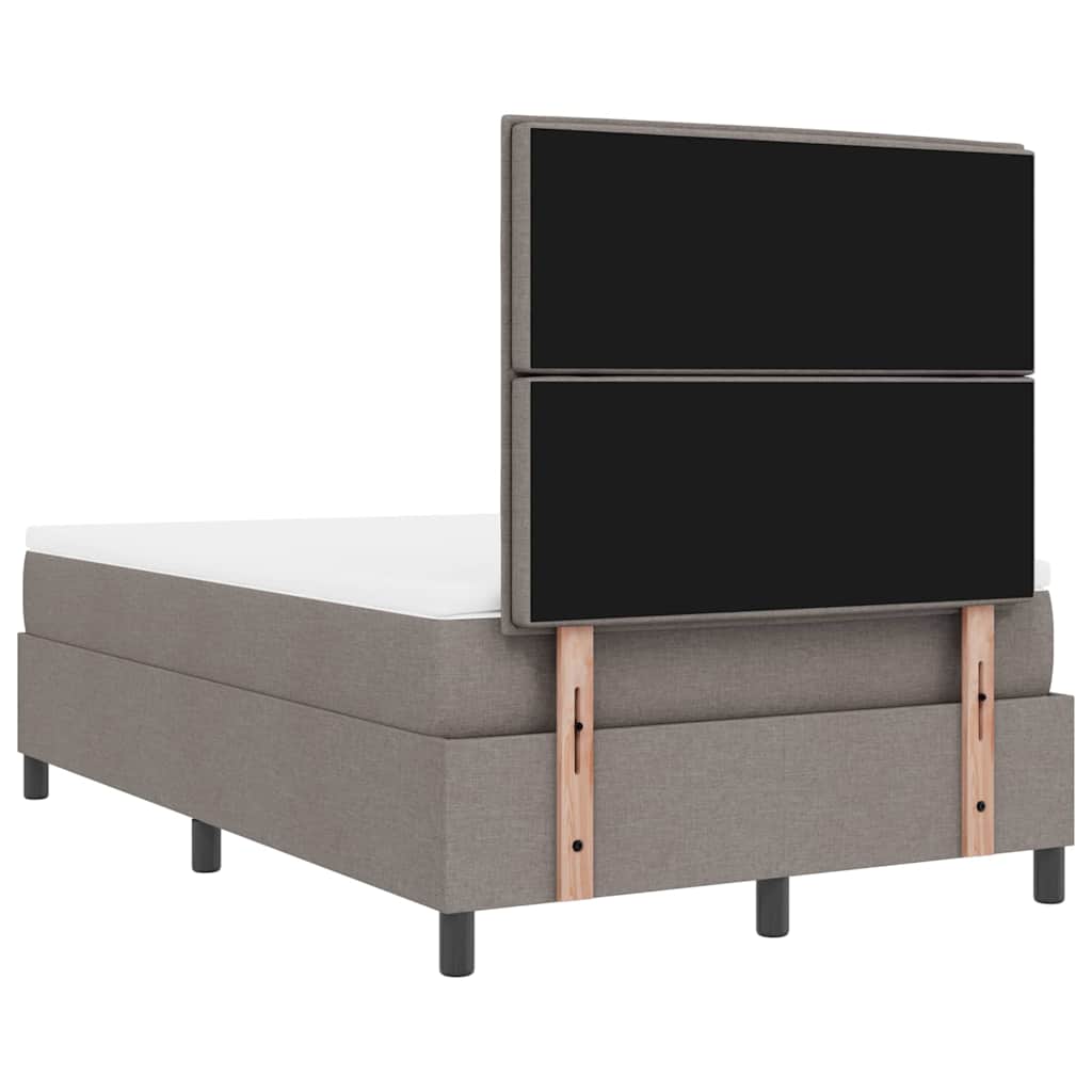 Box spring seng med hovedgærde Gråbrun 120 x 190 cm Stof