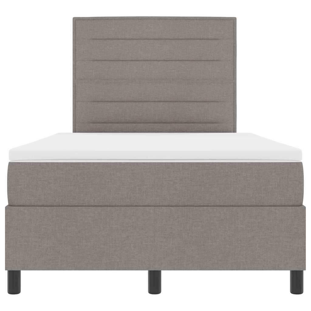 Box spring seng med hovedgærde Gråbrun 120 x 190 cm Stof