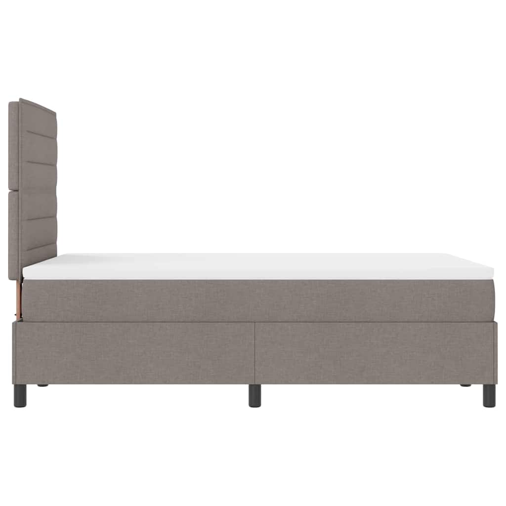 Box spring seng med hovedgærde Gråbrun 120 x 190 cm Stof