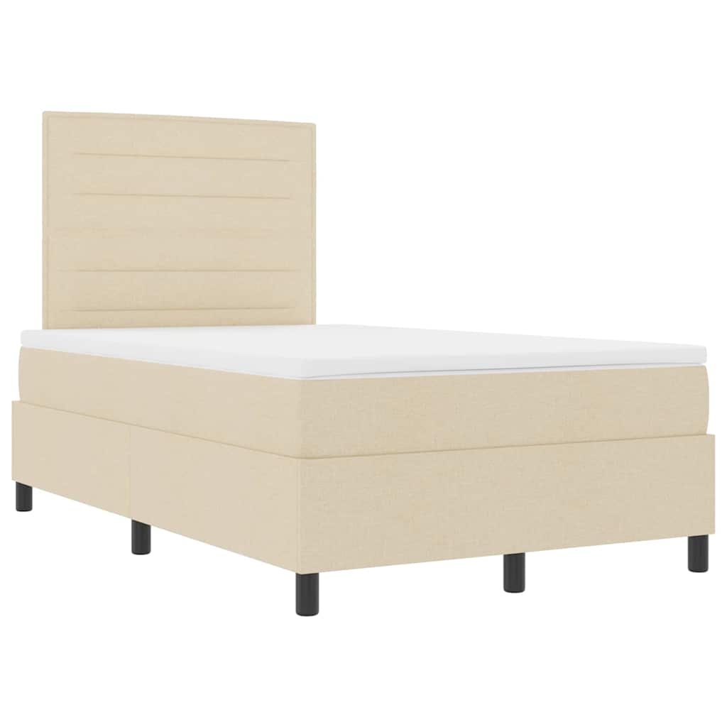 Box spring seng med madras Creme 120 x 190 cm Stof