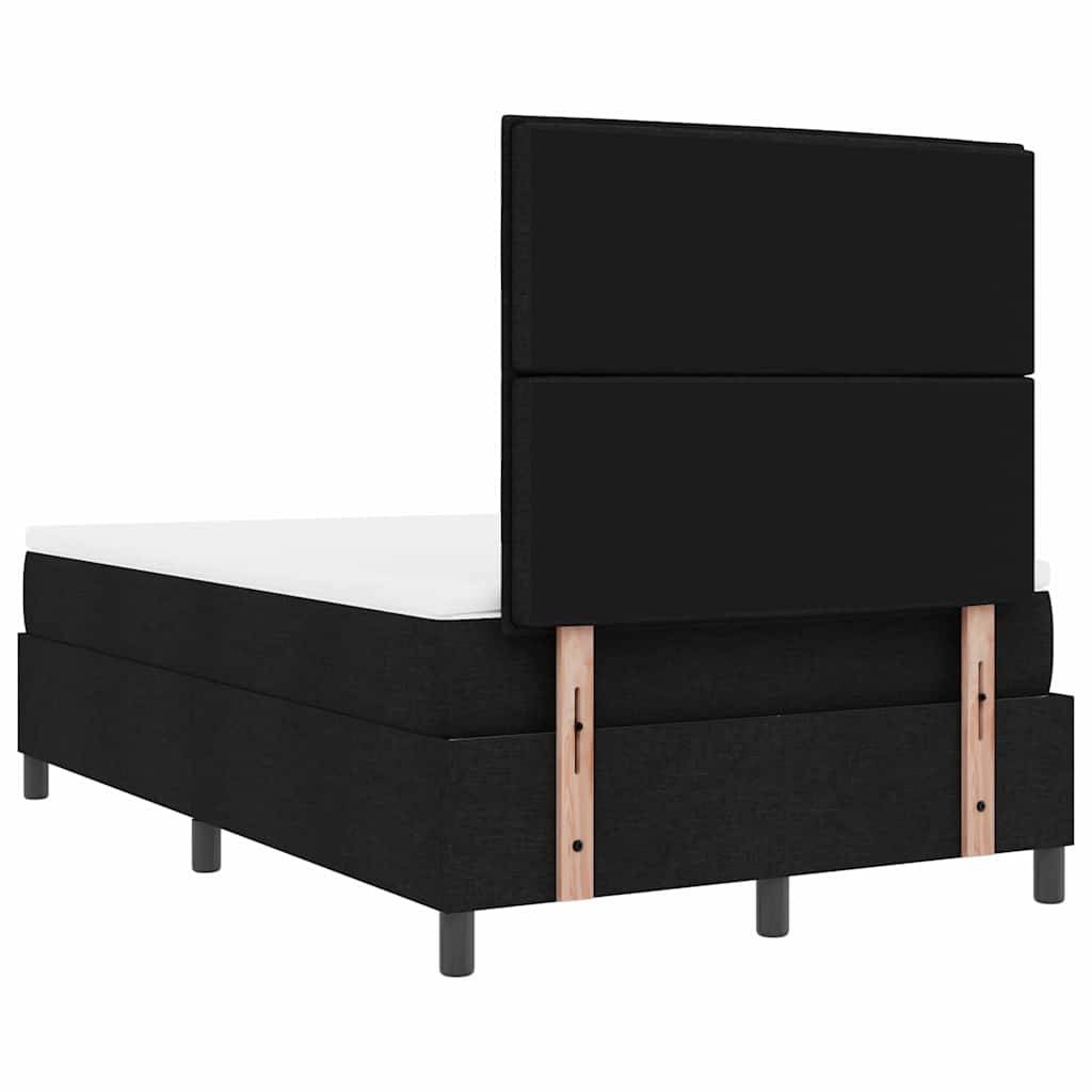Box spring seng med madras Sort 120 x 200 cm Stof