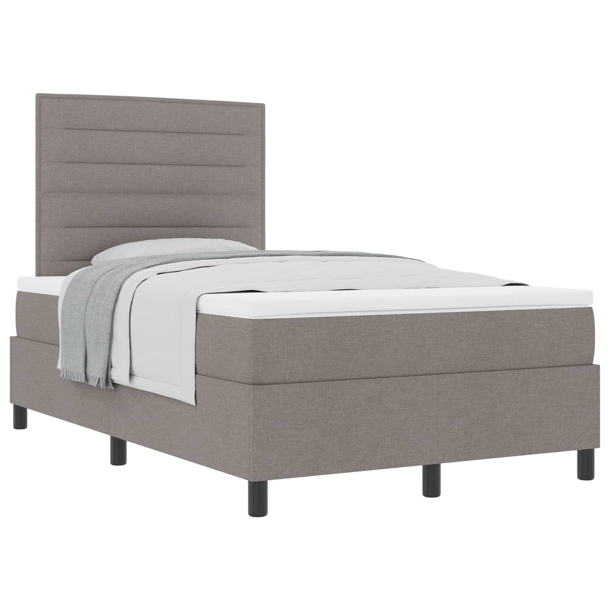 Box spring seng med hovedgærde Gråbrun 120 x 200 cm Stof