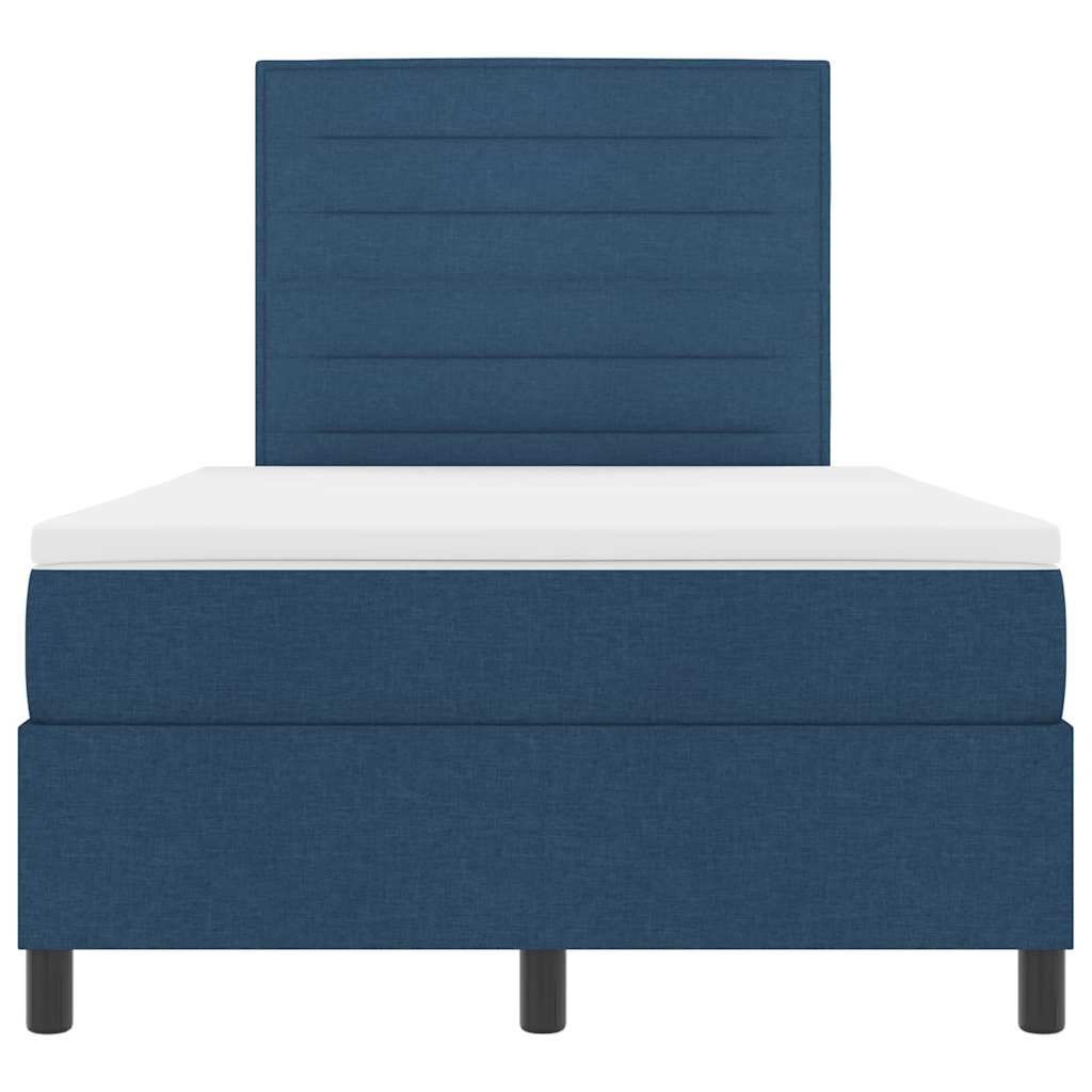 Box spring seng med madras med hovedgærde Blå 120 x 200 cm Stof