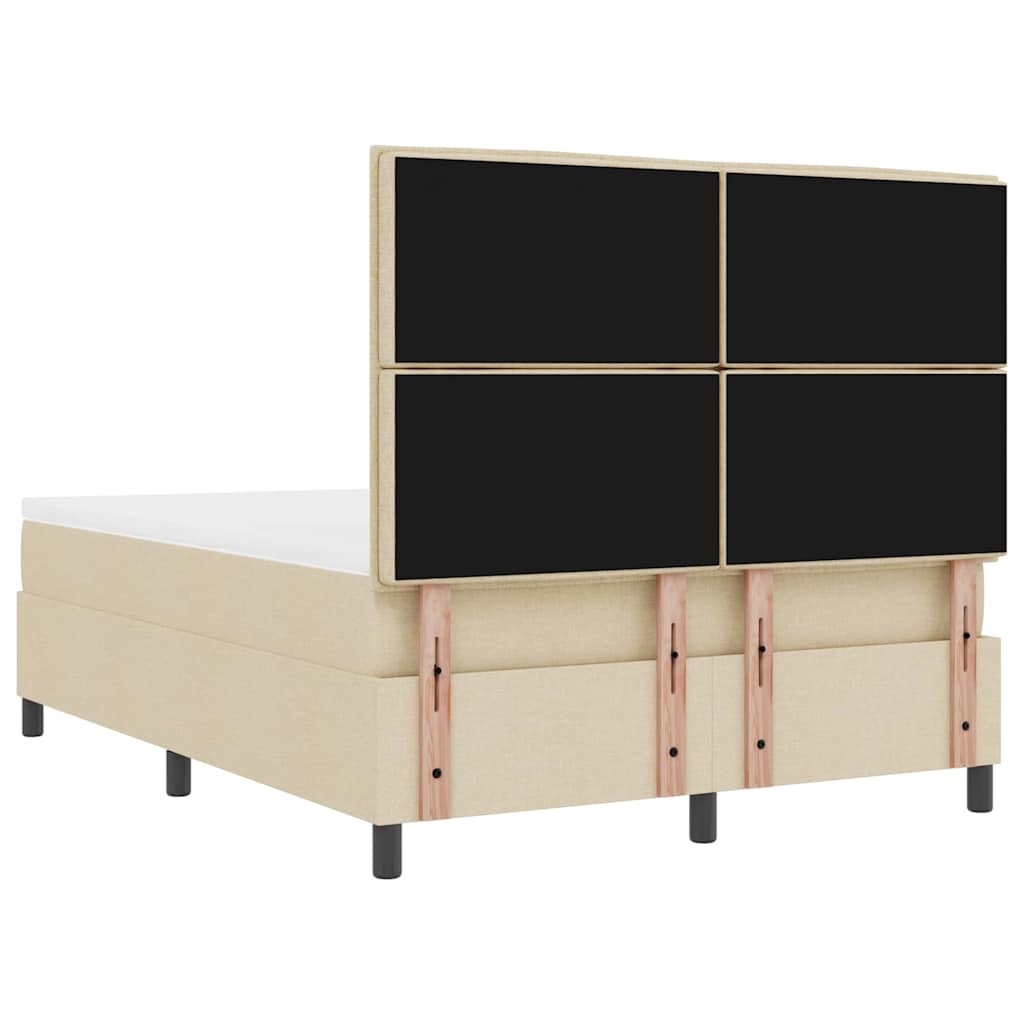 Box spring seng med madras Creme 140 x 190 cm Stof