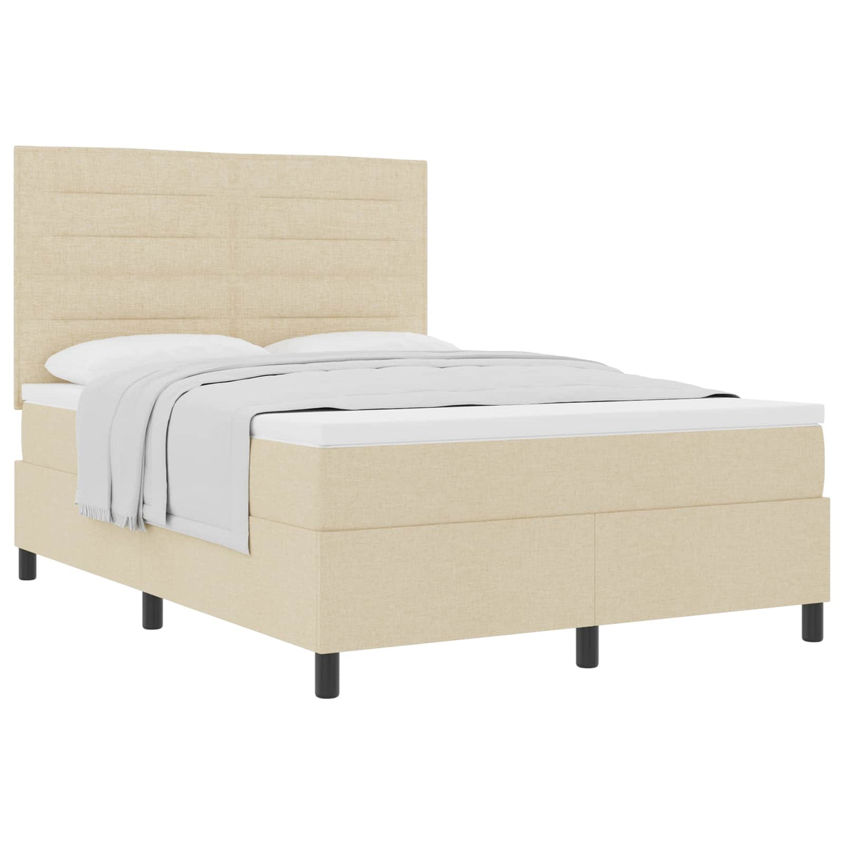 Box spring seng med madras Creme 140 x 200 cm Stof