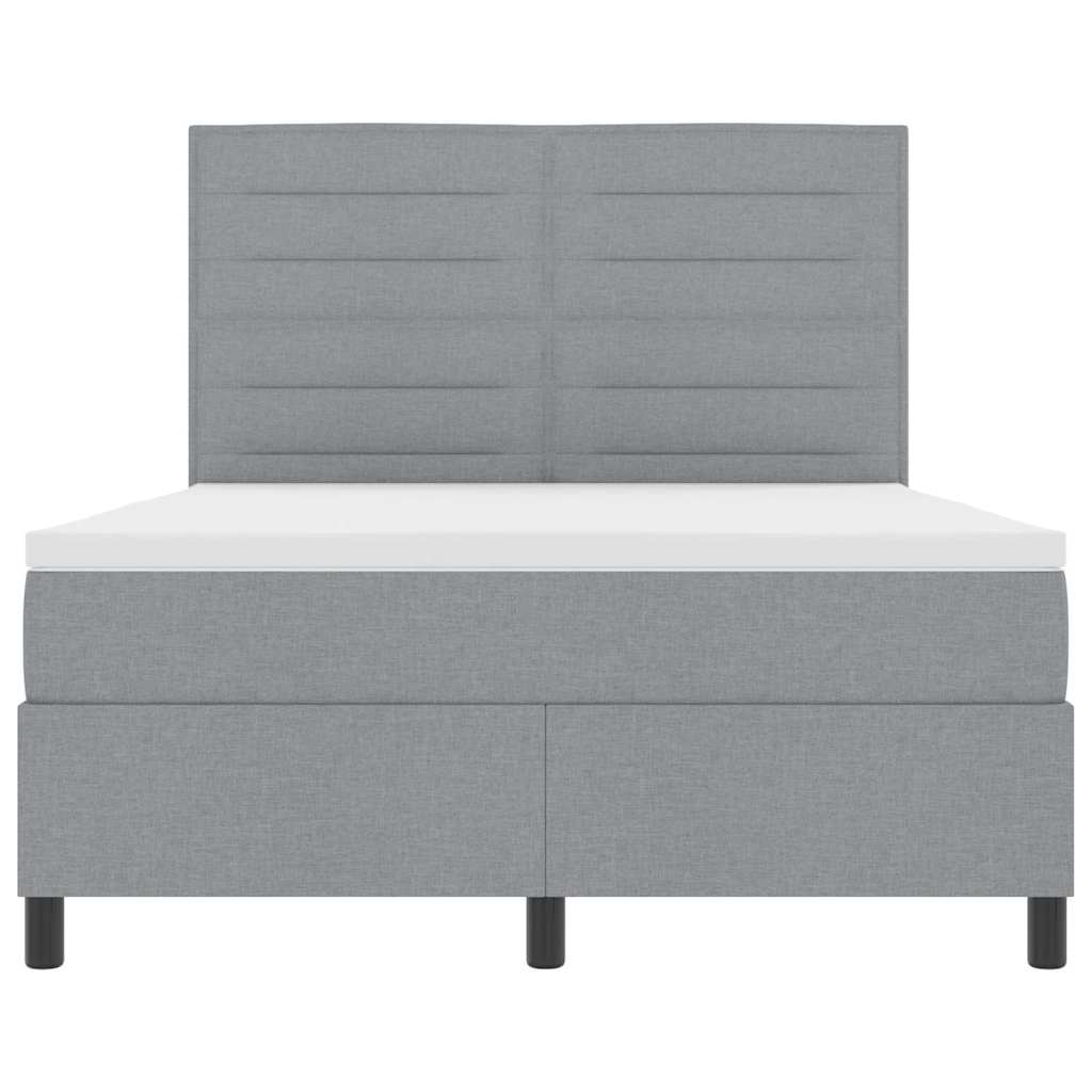Box spring seng med madras Lysegrå 160 x 200 cm Stof