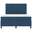Box spring seng med madras med hovedgærde Blå 160 x 200 cm Stof
