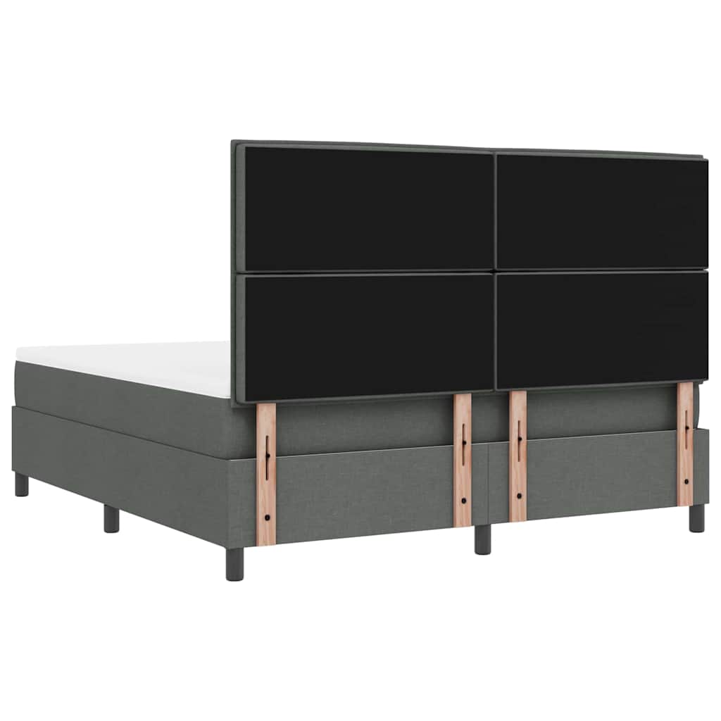 Box spring seng med madras Mørkegrå 180 x 200 cm Stof