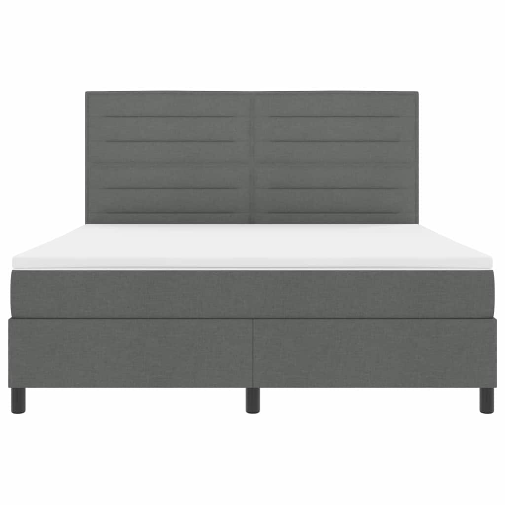 Box spring seng med madras Mørkegrå 180 x 200 cm Stof