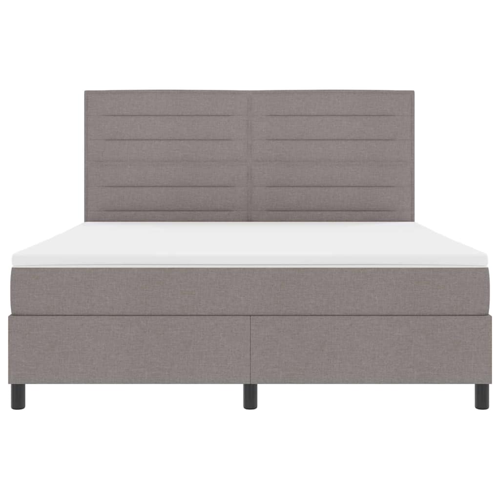 Box spring seng med hovedgærde Gråbrun 180 x 200 cm Stof