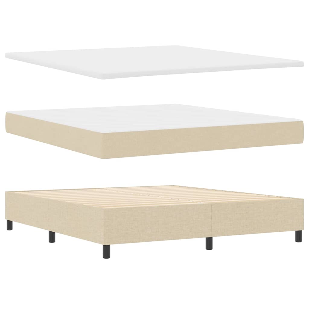 Box spring seng med madras Creme 180 x 200 cm Stof