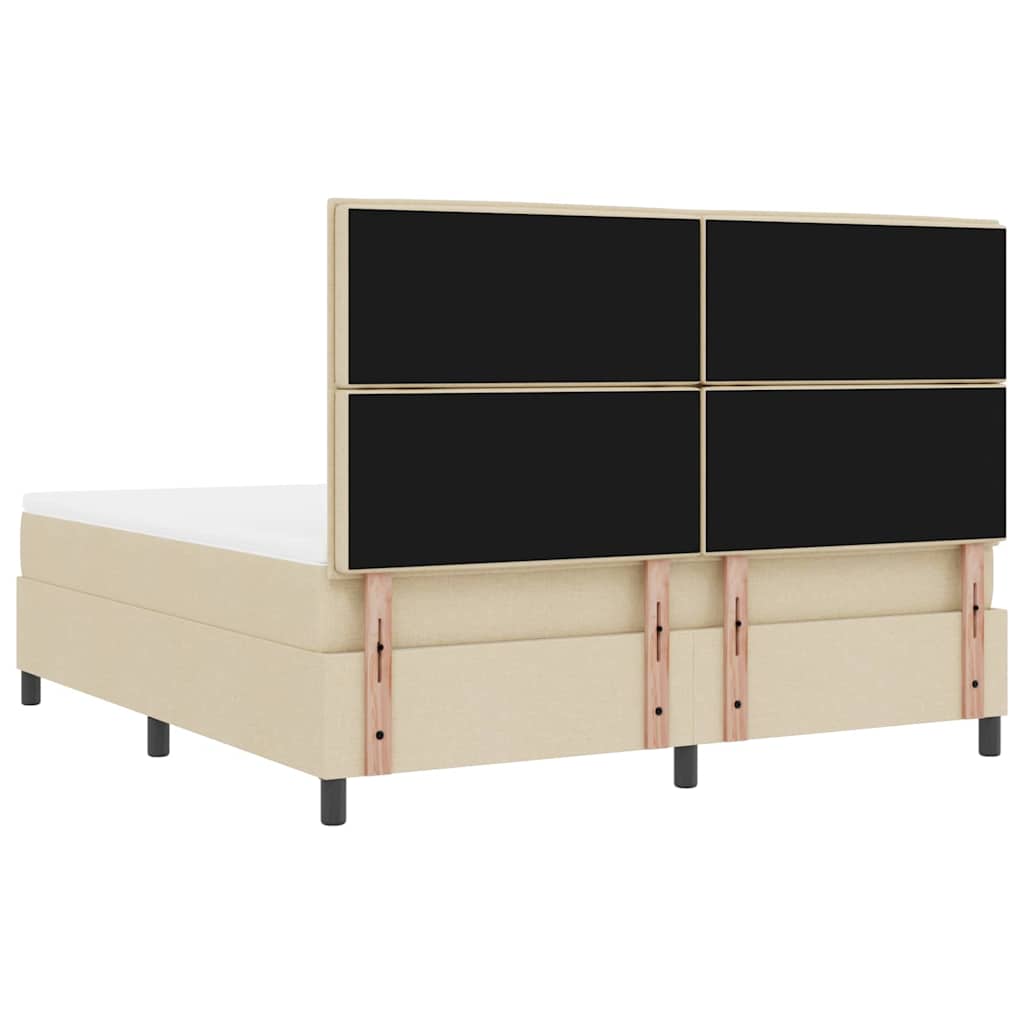 Box spring seng med madras Creme 180 x 200 cm Stof