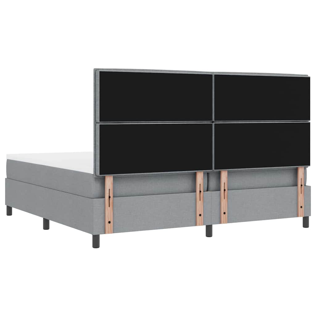 Box spring seng med madras Lysegrå 200 x 200 cm Stof