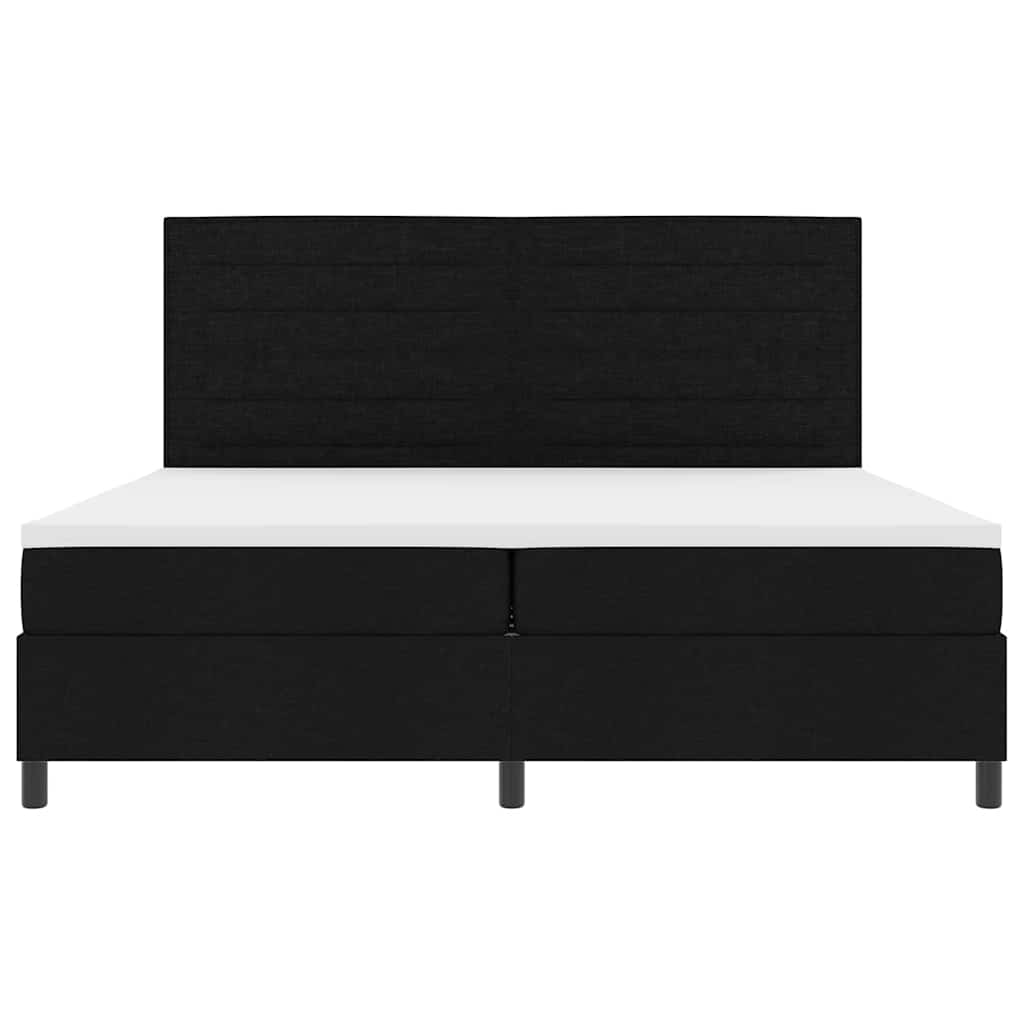 Box spring seng med madras Sort 200 x 200 cm Stof
