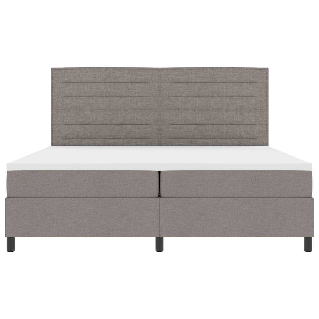 Box spring seng med hovedgærde Gråbrun 200 x 200 cm Stof