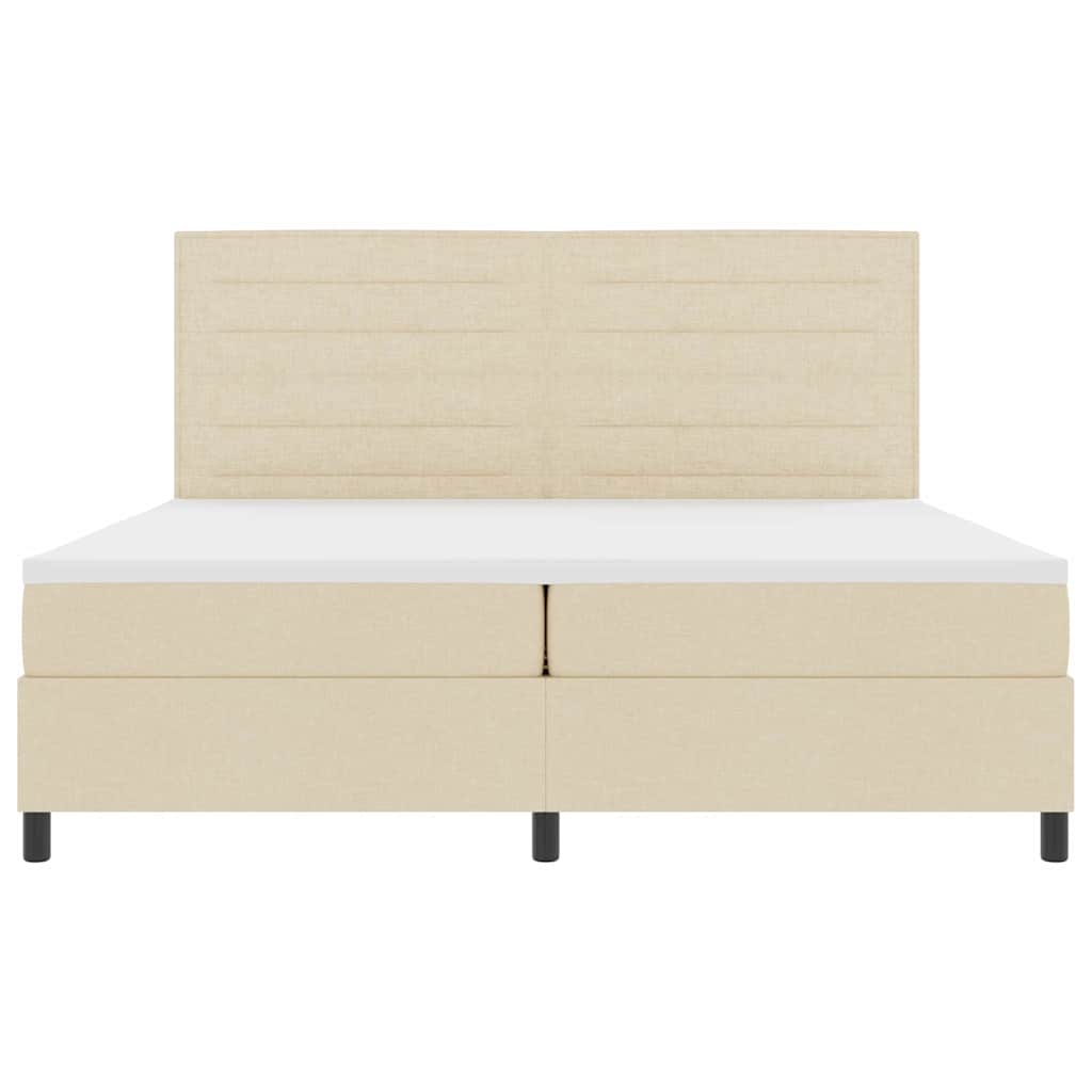 Box spring seng med madras Creme 200 x 200 cm Stof