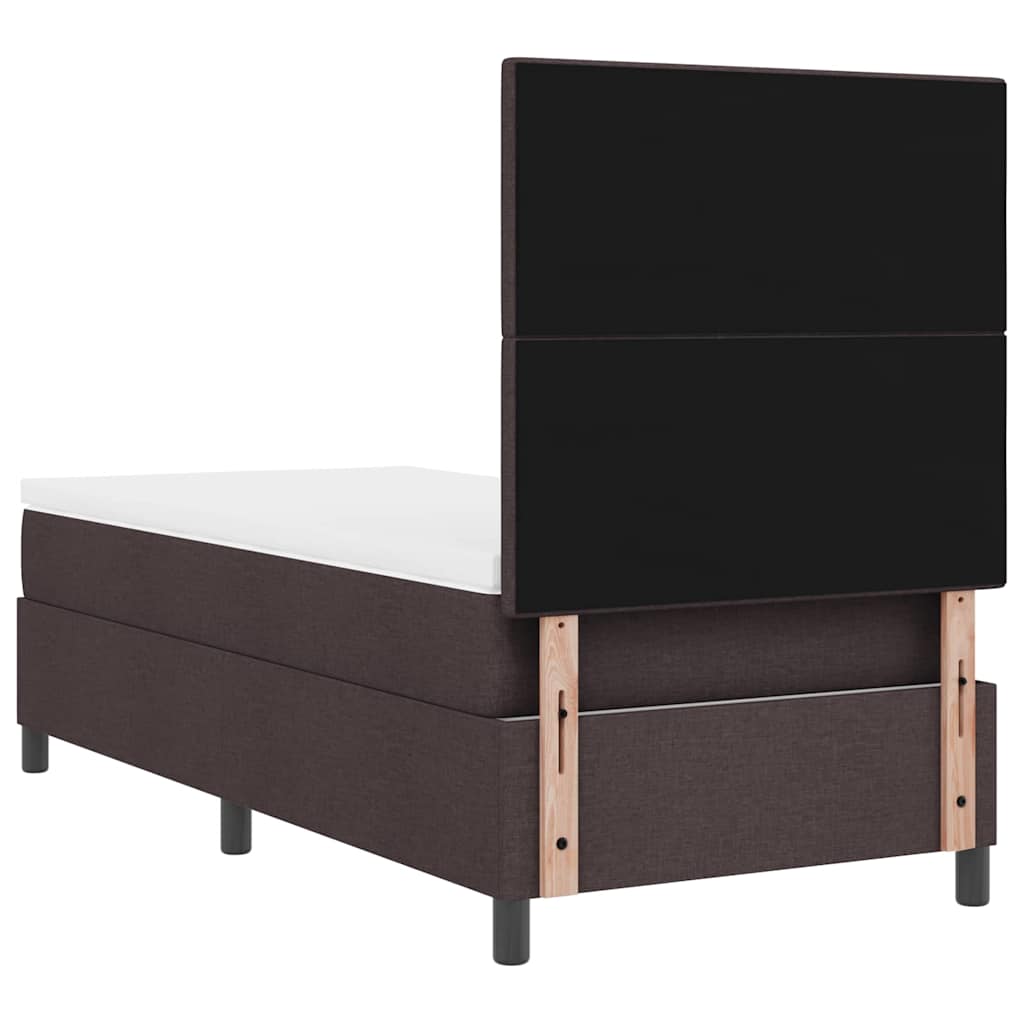 Box spring seng med hovedgærde Mørk Brun 90 x 190 cm Stof