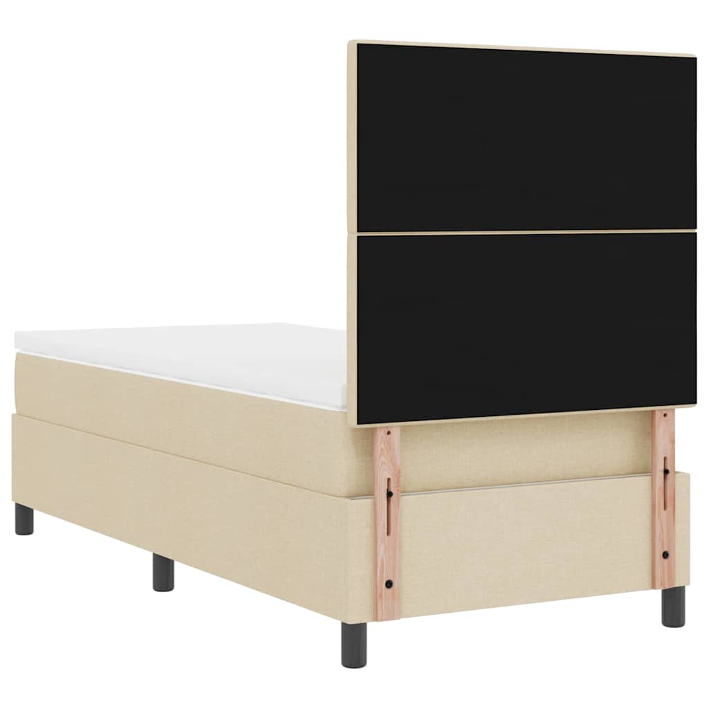 Box spring seng med madras Creme 90 x 190 cm Stof