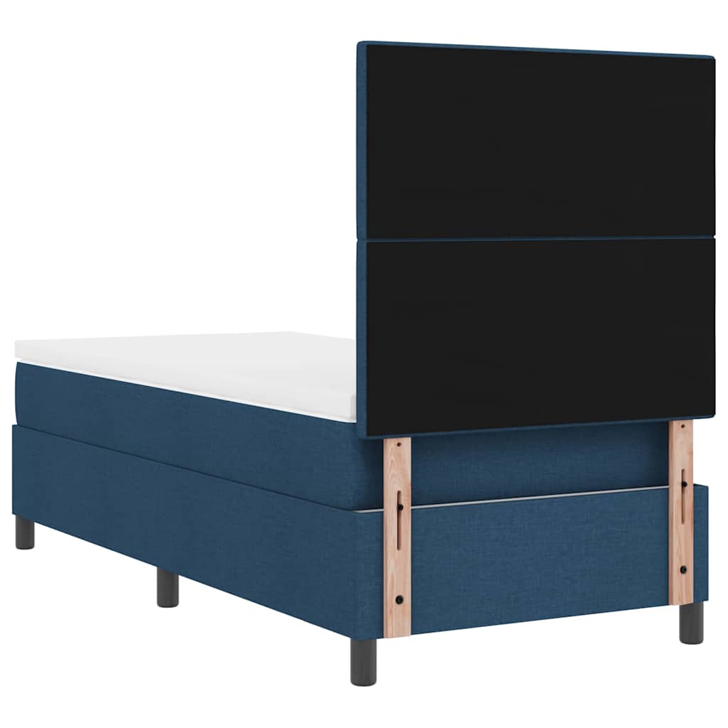 Box spring seng med hovedgærde Blå 90 x 200 cm Stof