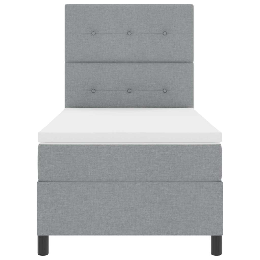 Box spring seng med madras Lysegrå 100 x 200 cm Stof