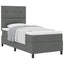 Box spring seng med hovedgærde Mørkegrå 100 x 200 cm Stof
